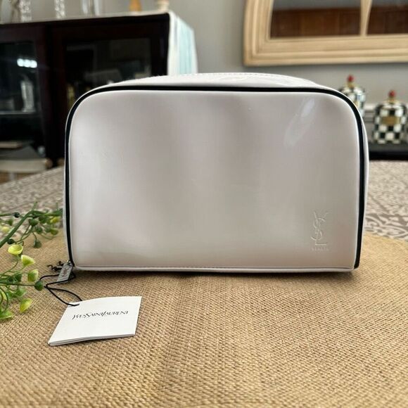 Yves Saint Laurent YSL Parfums‎ Cosmetic Makeup Bag Zip Top Travel Pouch Clutch - Picture 1 of 9